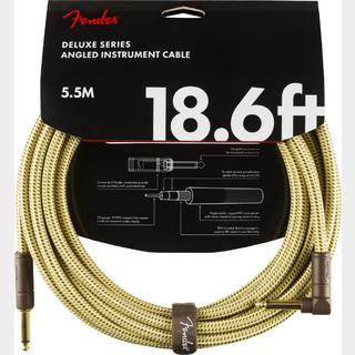 FenderDeluxe Series Instrument Cable, Straight/Angle, 18.6',（5.6m） Tweed シールド