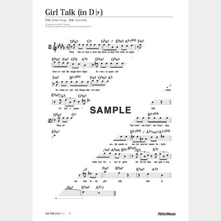 楽譜 Girl Talk（in D♭）
