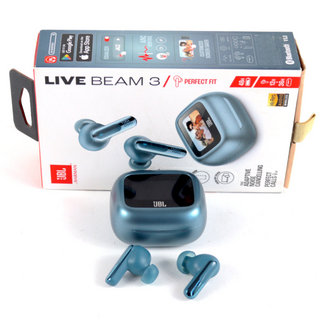 JBL 【中古】 イヤホン JBL LIVE BEAM 3 BLUE ノイズキャンセリングイヤホン ライブビーム Bluetoothイヤホン