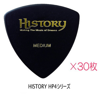 HISTORY HP4M ミディアム ギターピック 30枚セット おにぎり（トライアングル）型 ブラック