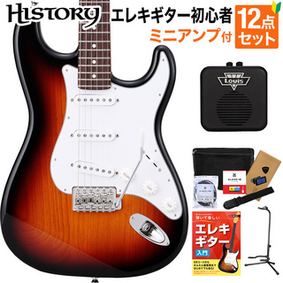 HISTORYHST-Standard 3TS 3Tone Sunburst エレキギター セット ミニアンプ付