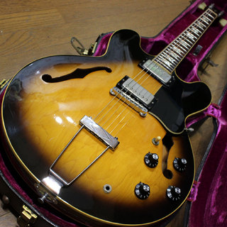 GibsonES-335 マホガニーネック3P ブロックインレイ サンバースト 1974～1975年製です