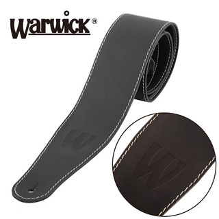 Warwick Teambuilt Genuine Leather Bass Strap -Black / Blind Embossing- │ ギター/ベースストラップ