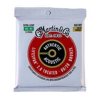 Martin MA180T Treated with Lifespan Bronze Extra Light 12弦用アコースティックギター弦