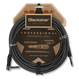 Blackstarブラックスター PROFESSIONAL CABLE 6M STR/ANG ギターケーブル 6メートル 片側L型プラグ シールド