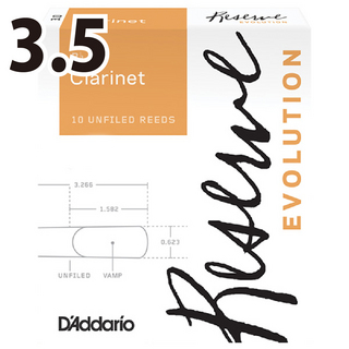 D'Addario Woodwinds/RICO B♭クラリネット用リード Reserve Evolution [3.5] 旧パッケージ品