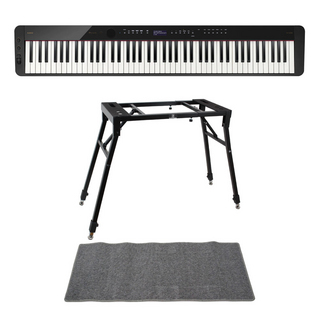Casioカシオ Privia PX-S3100 BK 電子ピアノ キーボードスタンド ピアノマット(グレイ)付きセット