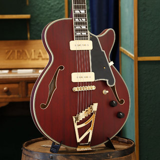 D'Angelico Deluxe SS P-90 Satin Trans Wine