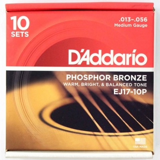 D'Addarioダダリオ EJ17-10P Medium 013-056 10セット アコースティックギター弦