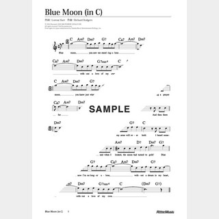楽譜 Blue Moon（in C）