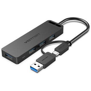 VENTION CH-8467 4-Port USB 3.0 ハブ セルフパワー / バスパワー対応 Type C&USB3.0 2-in-1 0.15m ABS Type
