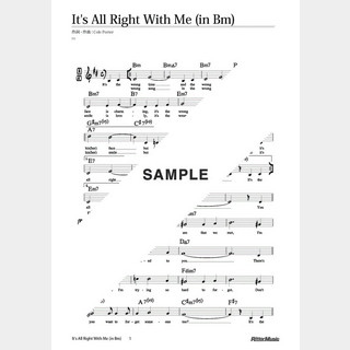 楽譜 It’s All Right With Me（in Bm）