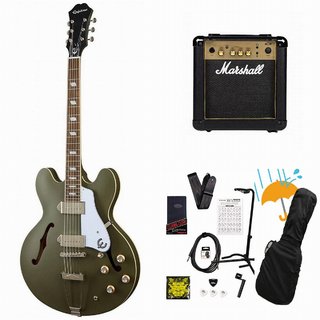 Epiphone Casino Worn WOD (Worn Olive Drab) エレキギター カジノ Marshall MG10アンプ付属エレキギター初心者セッ