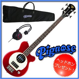 PignosePIGNOSE / PGB-200 CA (キャンディアップルレッド) アンプ内蔵ベース! ピグノーズ