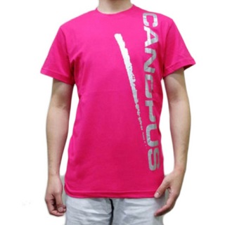 canopusカノウプス ピンク×シルバーロゴ Sサイズ 半袖 Tシャツ