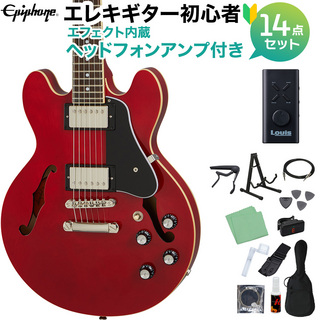 Epiphone ES-339 cherry エレキギター 初心者14点セット ヘッドホンアンプ付き セミアコ エレキギター