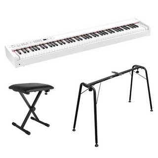 KORGコルグ D1 WH DIGITAL PIANO 電子ピアノ ホワイトカラー 純正スタンド X型キーボードベンチ付きセット