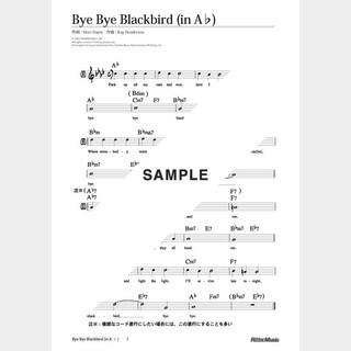楽譜Bye Bye Blackbird（in A♭）