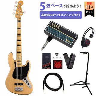 Squier by Fender Classic Vibe 70s Jazz Bass V Maple Fingerboard Natural 5弦ベース VOXヘッドホンアンプ付属エレキベース