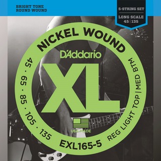 D'AddarioEXL165-5 NICKEL WOUND [Long]【ベース弦】【5弦用】