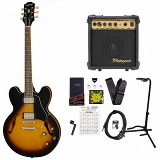 EpiphoneInspired by Gibson ES-335 Vintage Sunburst セミアコ ES335 PG-10アンプ付属エレキギター初心者セット【W