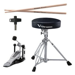 Roland DAP-3X Vドラム用ドラム椅子とキックペダルとスティックの3点セット ドラムキー付き【WEBSHOP】