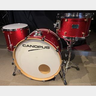 canopus カノウプス　R.F.M. Classic Kit/Red Spkl　ドラムシェル3点＋ハードケース付 中古