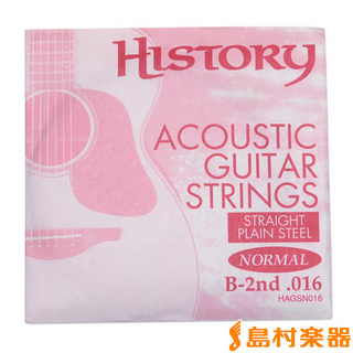 HISTORY HAGSN016 アコースティックギター弦 B-2nd .016 【バラ弦1本】