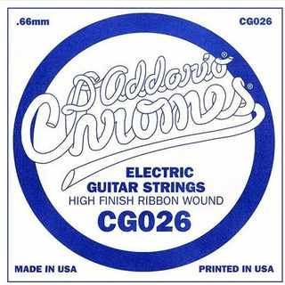 D'Addario CG026 エレキギター弦 Chromes Flat Wound 026 【バラ弦1本】