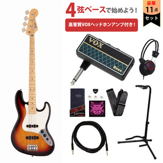 FenderMade in Japan Hybrid II Jazz Bass Maple Fingerboard 3-Color Sunburst VOXヘッドホンアンプ付属エレキベ