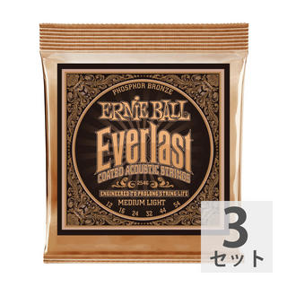 ERNIE BALLアーニーボール 2546 Everlast Coated PHOSPHOR BRONZE MEDIUM LIGHT アコースティックギター弦 ×3セット