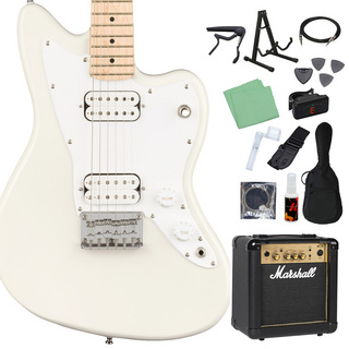 Squier by Fender Mini Jazzmaster HH エレキギター初心者14点セット 【マーシャルアンプ付き】 Olympic　White