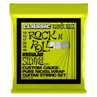 ERNIE BALL Regular Slinky Classic Rock n Roll Pure Nickel Wrap Electric Guitar Strings #2251