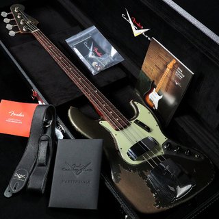 Fender Custom Shop Master Built Series 1964 Jazz Bass Heavy Relic Aged Chrcoal Flost Metallic by Dale Wilson(重量:4.00k