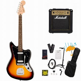 Squier by Fender Affinity Series Jaguar Laurel Fingerboard Black Pickguard 3-Color Sunburst Marshall MG10アンプ付属エ