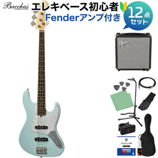 Bacchus WJB-360R PTL-SOB ベース 初心者12点セット 【Fenderアンプ付】 ジャズベースタイプ