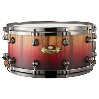 Pearl Masterworks Snare Drum ～feat. Gumwood Shell w/Artisan Finish～[MWA1465S] -Matte Red Fade over Bl...