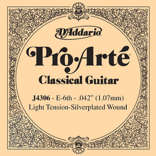 D'AddarioJ4306 クラシックギター弦 ProArte Nylon ライトテンション 6弦：0420 【バラ弦1本】