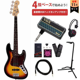 Fender Made in Japan Junior Collection Jazz Bass Rosewood Fingerboard 3-Color Sunburst VOXヘッドホンアンプ