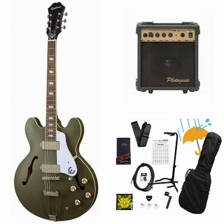 Epiphone Casino Worn WOD (Worn Olive Drab) エレキギター カジノ PG-10アンプ付属エレキギター初心者セットR【WEBS