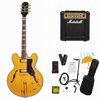 Epiphone Sheraton with Frequensator Natural シェラトン Marshall MG10アンプ付属エレキギター初心者セットR【WEBS