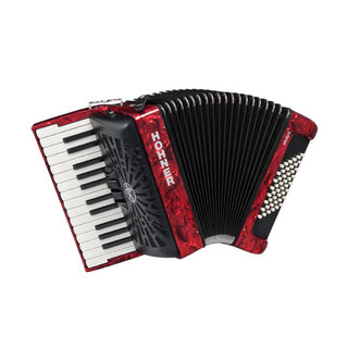 Hohner ホーナー BRAVO II 48 Red クロマチック ピアノキー アコーディオン レッド