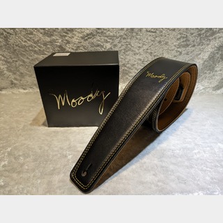 moody MOODY STRAP 2.5" LEATHER BACKED GUITAR STRAP -BLACK/TOBACCO 