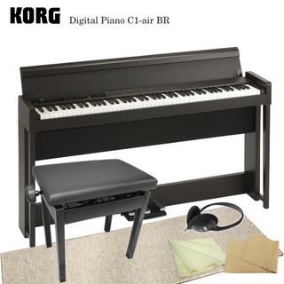 KORG 【Bluetooth対応】コルグ 電子ピアノ C1-air ブラウン「ピアノ椅子と防音マット付」C1-air BR