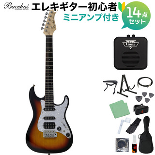 Bacchus GS-Mini 3TS エレキギター 初心者14点セット 【ミニアンプ付き】 ユニバース シリーズ