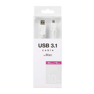 ELECOMUSB3-APAC10WH ホワイト USB3.1ケーブル(A-TypeC) ノーマル 1m