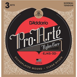 D'Addario Pro-Arte Classical Guitar Nylon Strings ×3セット [EJ45-3D/Normal Tension]