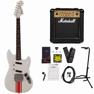 Fender2023 MIJ Traditional 60s Mustang Rosewood FB Olympic White with Red Competition Stripe MarshallMG10