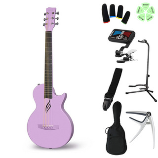 EnyaNOVA GO 小学生 1年生から弾ける！キッズギター初心者セット Purple ミニギター
