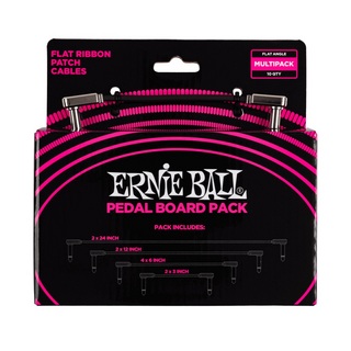 ERNIE BALLアーニーボール 6224 Flat Ribbon Patch Cables Pedalboard Multi-Pack Black フラットパッチケーブル